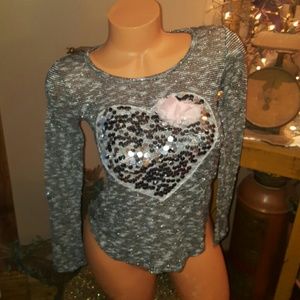 ❤️Daytrip metallic sequins lightweight blouse small